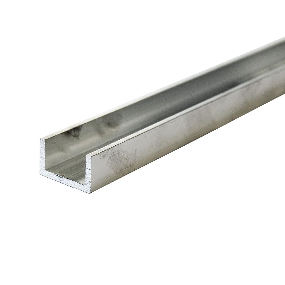 The Mesh Company Grey 1.1/4" X 3/4" Aluminium U-Channel Trim X 1/8" Wall - Aluminium Channel U Profile (1000Mm (100Cm) Length)