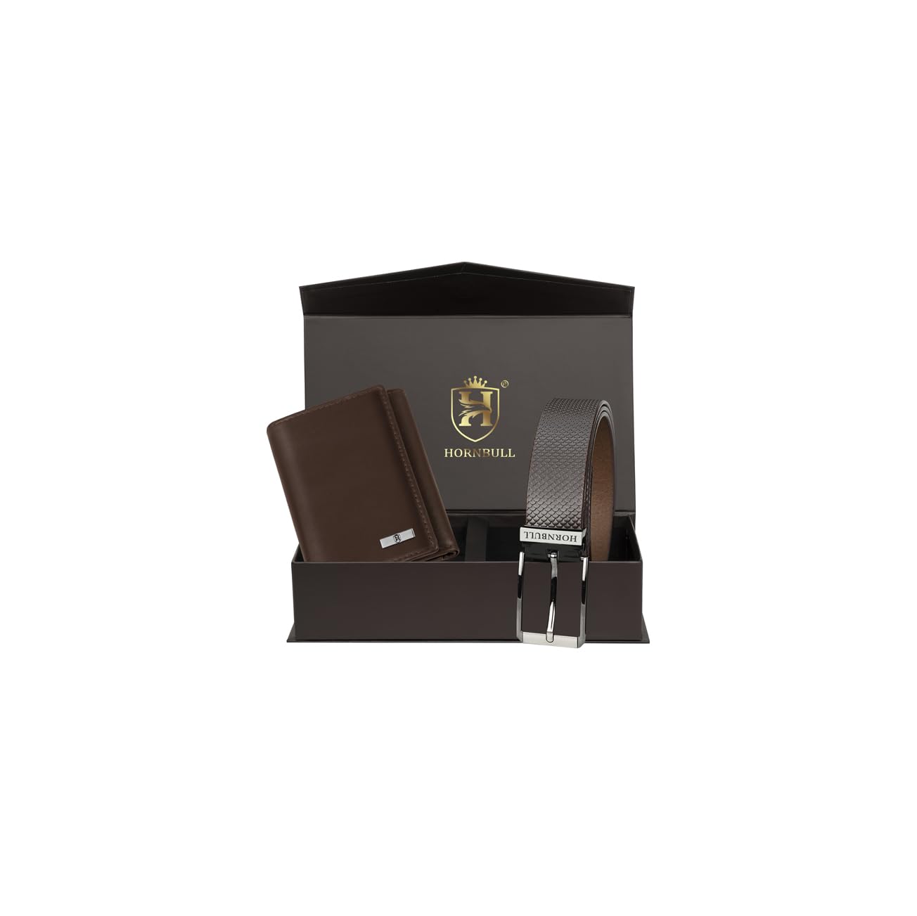 HORNBULL Gift Hamper For Men | Mens Combo Gift Set | Leather Wallets & Belt For Men | Men's Wallet Bw69100, Brown