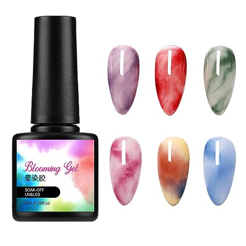 2 Pcs Esmalte em Gel Blooming,Gel Sedoso Flor - flores LED para efeito espalhamento, mármore, manicu