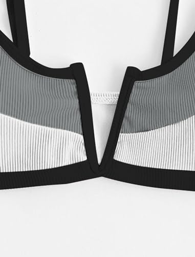 ZAFUL Women's High Cut Bikini Sets Ribbed V-Wire Cami Bikini Two Piece Swimsuit