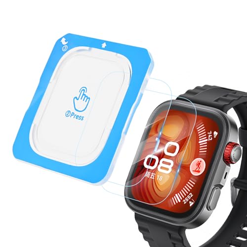 【3枚セット】EasEasy HUAWEI Watch Fit 4 Pro ガラスフィルム ガイド枠付き 9H硬度 衝撃吸収 ファーウェイ スマートウォッチ FIT 4 Pro対応 保護フィルム 高透過率 高感度 飛散防止 傷防止 薄型 貼り付け便利 強化