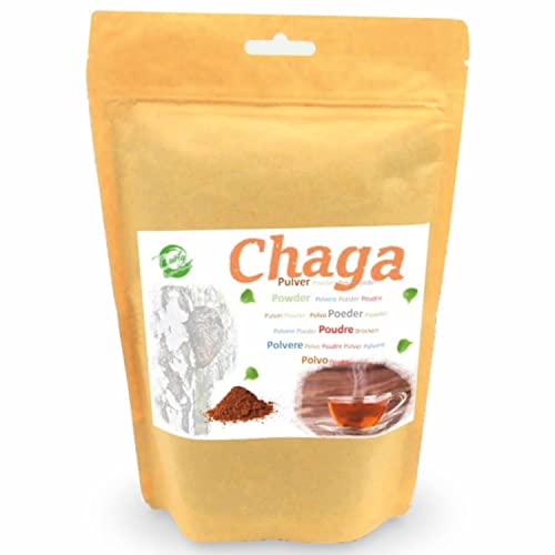 Curly Superfood - Chaga Pulver 250g aus nachhaltiger Baltischer Wildsammlung - Reinstes Chaga Pilz Pulver / Schiefer Schillerporling Vitalpilz - Abgefüllt und geprüft in Deutschland Cover