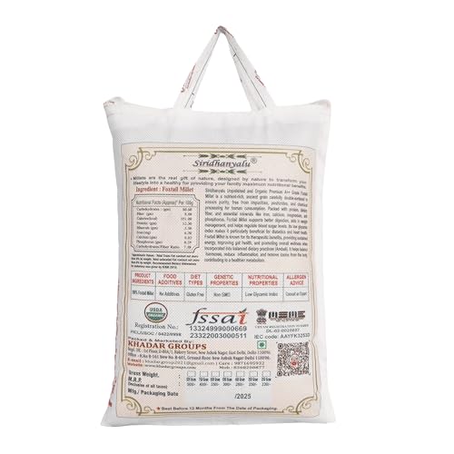 Image of SIRIDHANYALU Unpolished and Organic Foxtail Millets 920gm pack, Gross wt 1000gm) Organically Grown from Karnataka New Tech Rock-Hard Vacuumed Pack