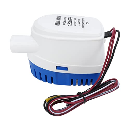 KJAOYU 12V Automatic Submersible Boat Bilge Water Pump, Automatic Submersible Bilge Water Pump with Built in Float Switch, Detachable Filter & Rustproof Design - 1100GPH for Sailors (1200GPH)