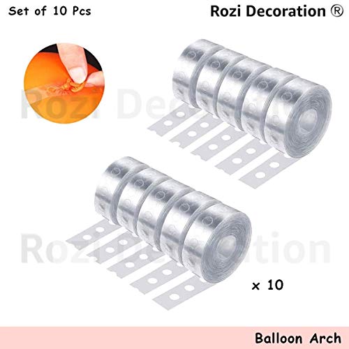 Image of Rozi Decoration Plastic Balloon Arch Strip Pack of 10 for Balloon Garland | 50 Meters, Transparent