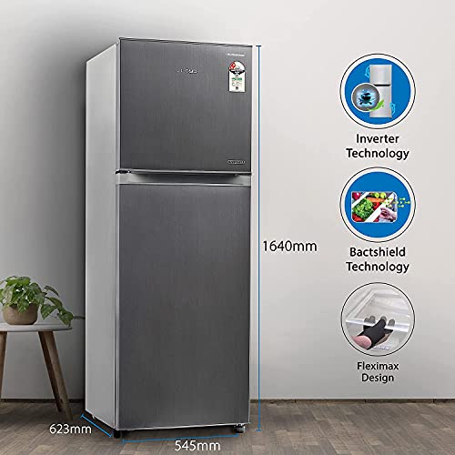 Image of Lloyd 272 L 2 Star Inverter Frost Free Double Door Refrigerator (GLFF282EDST1PB, Dark Steel)