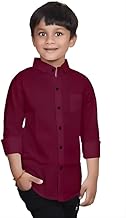 Boys Cotton Blend Solid Full Sleeve Shirt with Spread Collar ? Casual Shirt for Kids
