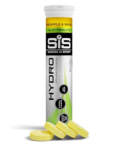 Science in Sport - Science in Sport HYDRO Lot de 20 comprimés effervescents ananas mangue - Comprimés d'électrolytes, végétaliens, comprimés effervescents pour un équilibre de l'eau et des électrolytes (l'emballage peut