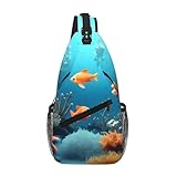 Poisson corail sous l'eau. Ce sac de poitrine dispose d'imprimés vibrants et détaillés sur plusieurs panneaux structurés, créant un effet visuel dynamique 3D qui se distingue des sacs simples. Le design accrocheur est parfait pour exprimer votre style personnel lors de festivals, d'aventures en ville ou pendant les voyages, transformant un article pratique en un accessoire de mode clé.