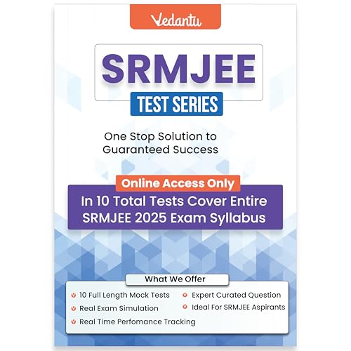 Image of Vedantu SRMJEE Online Test Series 2025 | 10 Full-Length Mock Tests | Covers Complete SRM University Entrance Exam Syllabus | Computer-Based Practice with Performance Analysis [Email Delivery in 4 hours No CD-ROM]