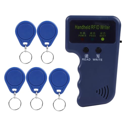 FLEXMAN Handheld RFID Copier, 125Khz RFID Card Making Machine with 5 RFID Key Tags, Smart ID Card Programmer Duplicator for Access Control Identification Attendance Check