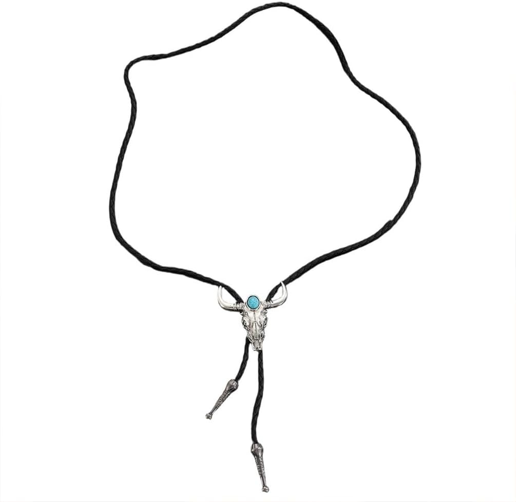 Retro Black Leather Cow-Head Pendant Necklace for Women, Vintage Western Country Cowboy Cowgirl Choker Necklace Boho Trendy Party Holiday Jewelry Gift - Image 7