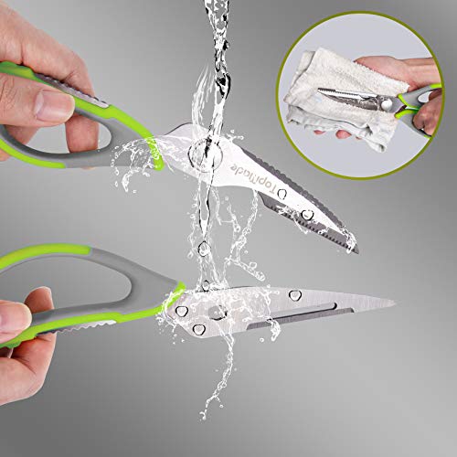 Kitchen Shears - Topmade Kitchen Scissors Heavy Duty Poultry Shear Multi-Purpose Stainless Steel Sharp Utility Food Scissor Wh Magnetic Sheath Detachable Cooking Shear For Chicken|Meat|Game|Bone|Herb #TOP5