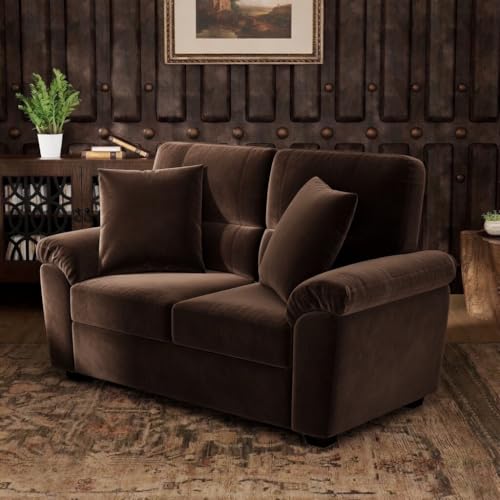 Image of Anderson Sofa Set for Living Room | Sectional Sofas | Premium Leather Sofa for Home Office | Leather Sofa Set | Leatherette Sofa (Brown Fabric, 3+2 Seater with Ottoman)