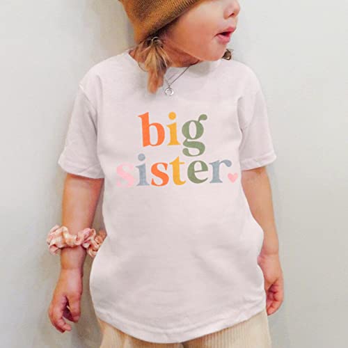 CM C&M WODRO Big Sister Toddler Shirt Promoted to Big Sister Announcement T-Shirt Gifts Little Girls Sibling Matching Outfits2