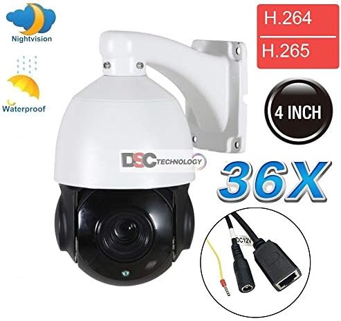 2MP PTZ IP Dome Camera 36x Optical Zoom H.264/H.265 Pan and Tilt Onvif P2P Outdoor Waterproof IR Distance Up to 165ft
