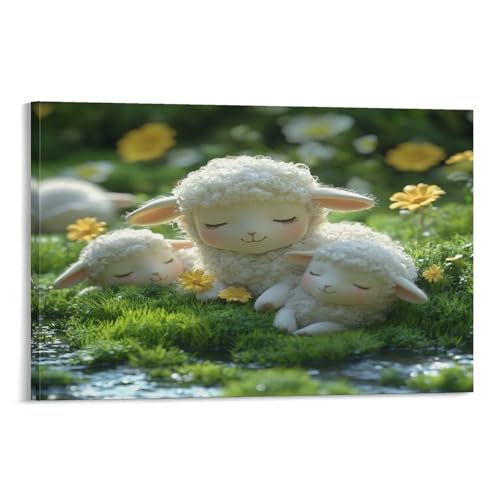 Affiche décoration murale agneau impression sur toile peinture 20x30inch VSFCRQRQ