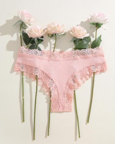 Image of Womens Cotton Underwear Sexy Lace Brazilian Panties Soft Bikini Ladies Pack