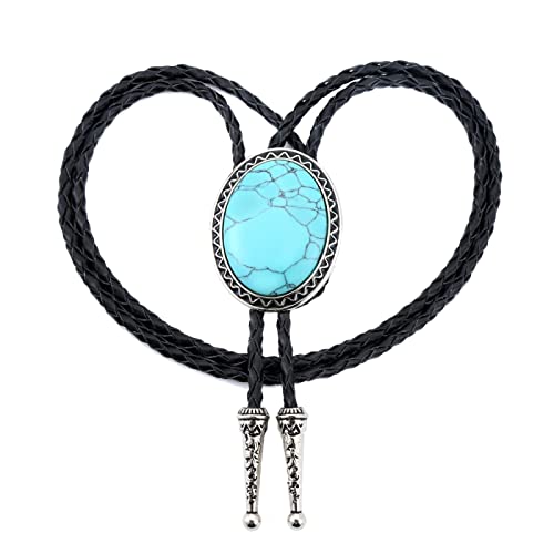 Bolo cravate pour homme avec pendentif turquoise cowboy western