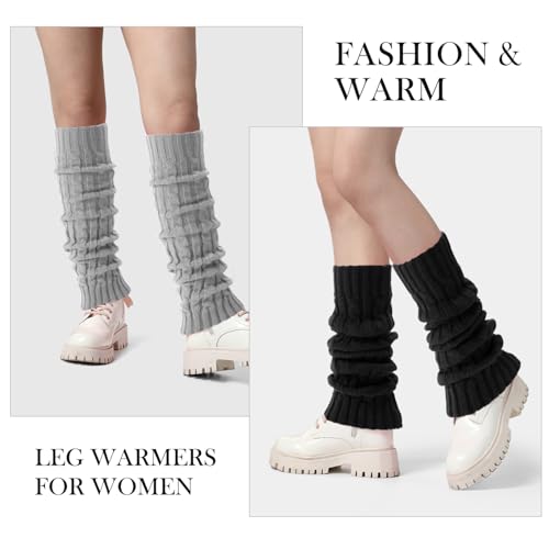Pleneal Leg Warmers for Women - 1/2/3 Pairs Fashion Cable Knit Warm Leg Warmers 80s Accessories for Party Sports Yoga2