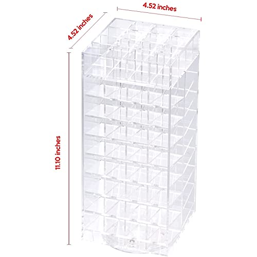 JackCubeDesign 360 Rotating Lipstick Clear Acrylic Display Rack Organizer Stand Lazy Susan Makeup Cosmetics Storage Case Box Carousel Stunning Shelf with 80 Compartments – :MK391A