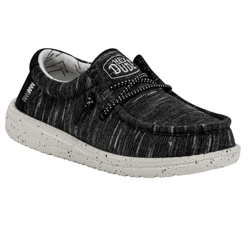 HEYDUDE Boy's Youth Wally Stretch Slip On Shoe, Black Size 13 | Lightweight Loafer - image 8