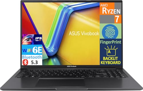 Image of ASUS Vivobook 16 Business Laptop 16.0 inch IPS FHD+ Display (AMD Ryzen 7 7730U, 24GB DDR4, 8TB PCIe SSD, AMD Radeon, Backlit KB, Fingerprint, WiFi 6E, Webcam, Win 11 Pro) w /DKZ USB Hub