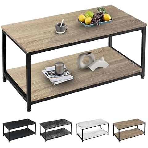 SG Traders Industrial Coffee Table with Storage Cover