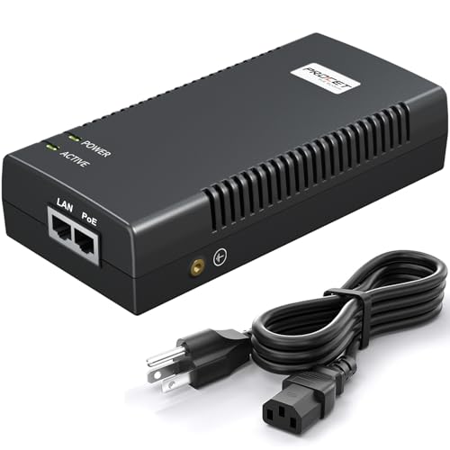 PROCET Gigabit PoE Iniector 90W PoE++ Power Injector with 6KV Surge Protector, IEEE802.3af/at Compliant for PTZ Camera, PoS System, Kiosk, Wireless AP, IP Cameras, PT-PSE106GBR-L