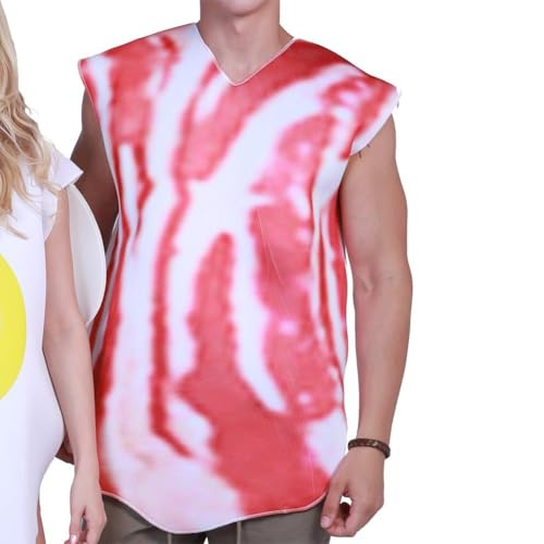 2 Disfraces de Halloween para parejas de tocino y huevos en talla única para adultos 3