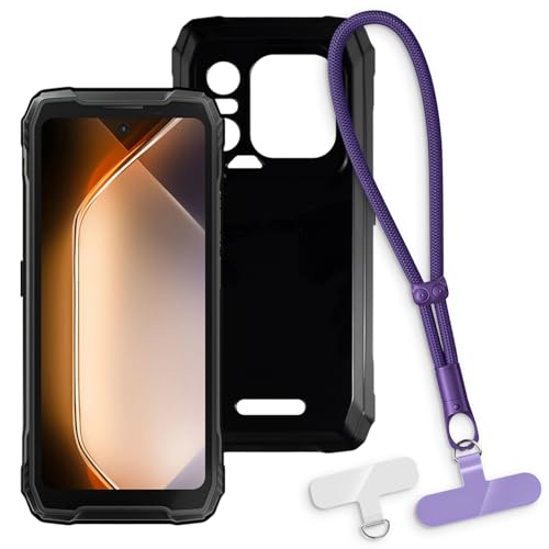 OAGELIM 2-in-1�ی�P�[�X�ƃ��X�g�X�g���b�v Doogee V Max S 5G �Ƃ̌݊������� ���O���\�ȃ��j���[�h�t���d�b�J�o�[�A����~�ߕ����h�~�O���b�v�n���h�� (�u���b�N + �p�[�v��)