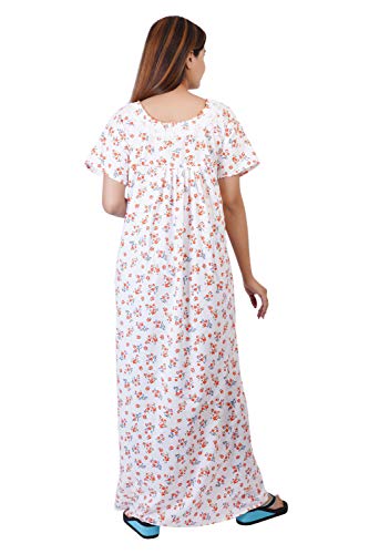 Image of Women's Cotton Block Print Knee Length Nighty