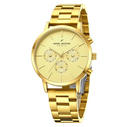 Image of Daniel Hechter Paris Wagram Collection Chronograph Watch for Men with Round Dial, Quartz Movement, Three Sub-Dials and Stainless Steel Strap - DHM1051