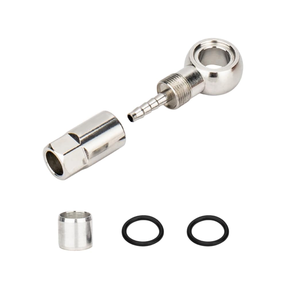 Mioyoow Silver Hydraulic Brake Oil Needle Kit, Cnc Aluminum Mtb Disc Brake Olive Insert, Brake Repair Parts For Mountain Bike Systems