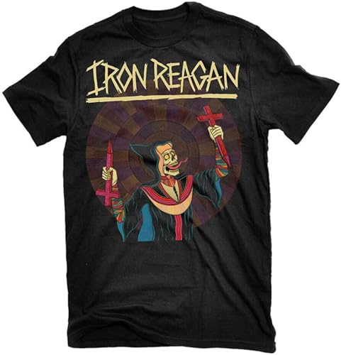 QIESHEOK Iron Reagan Crossover Ministry T-Shirt Black XL Unisex 100% Cotton Short-Sleeve T-Shirts Black XXXL