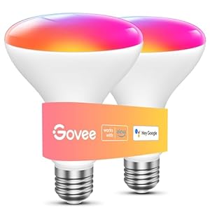 Govee Smart RGBWW WiFi & Bluetooth LED Light Bulbs, 1200 Lumens, Music Sync, 16 Million Colors, Compatible with Alexa & Google Assistant, 2 Pack