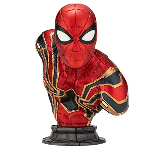 LONFPA Statue De Buste De Spiderman De 38 Cm/14,96 Pouces, Marvel Avengers, LéGendes De Marvel, ModèLe en RéSine, Oeuvre De Collection De Souvenirs, pour Cadeaux pour Petit Ami/Adolescent,Multi