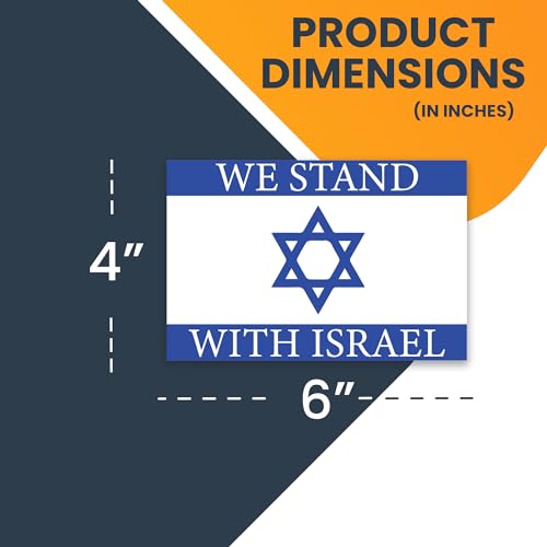 Image of Magnet Me Up We Stand with Israel Israeli Flag Magnet Decal, 4x6 Inches, Blue and White, Heavy Duty Automotive Magnet for Car, Truck, SUV, or Any Other Magnetic Surface