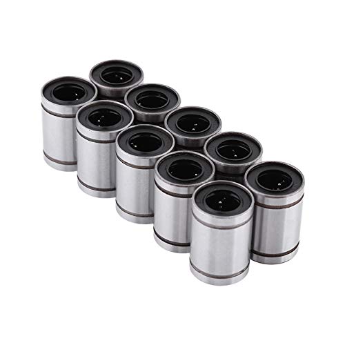 10Pcs Lm12Uu 12Mm Linear Linear Motion Bearing, Bushing Bearing, Linear Motion Bearing 12Mm Linear Bearing Motion Bearing Bushing for 12Mm Rod 3D Printer CNC Parts