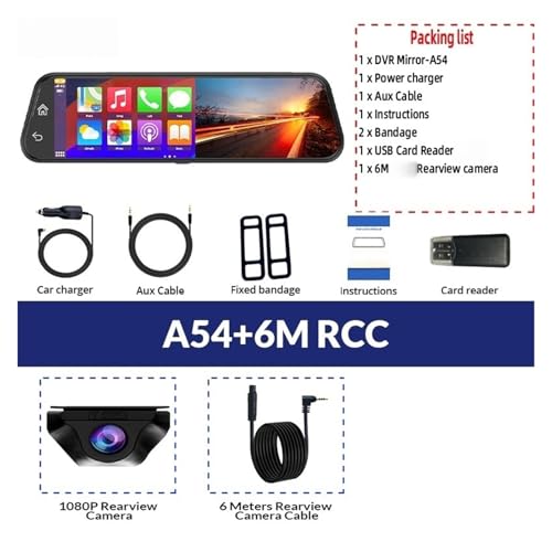 Rétroviseur caméra 4K connecté avec Android Auto sans fil et carte 128G