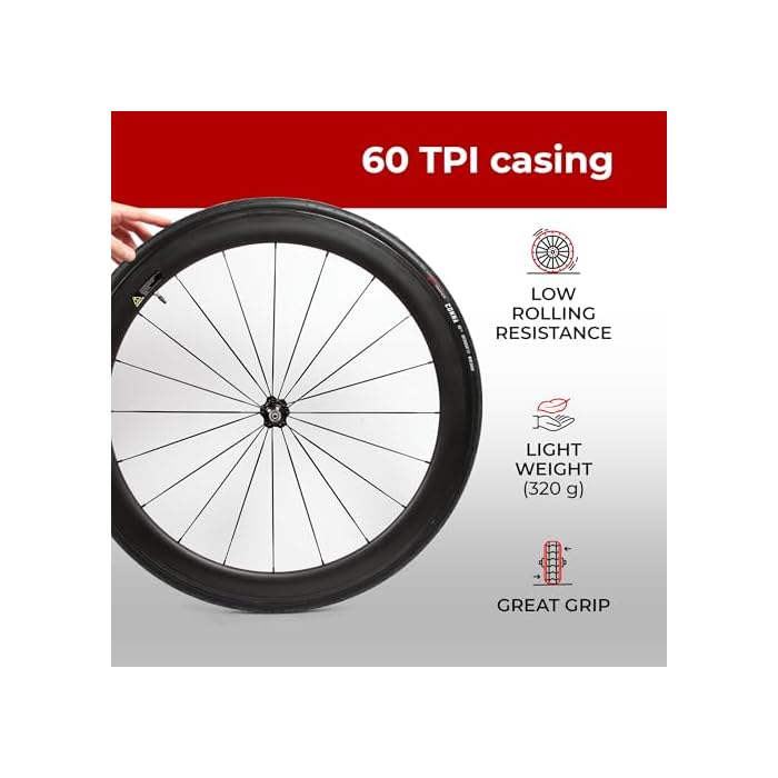 Fincci Racing Bike Tyre 700c x 23c - Foldable Conna Slick Tyre - Image 7