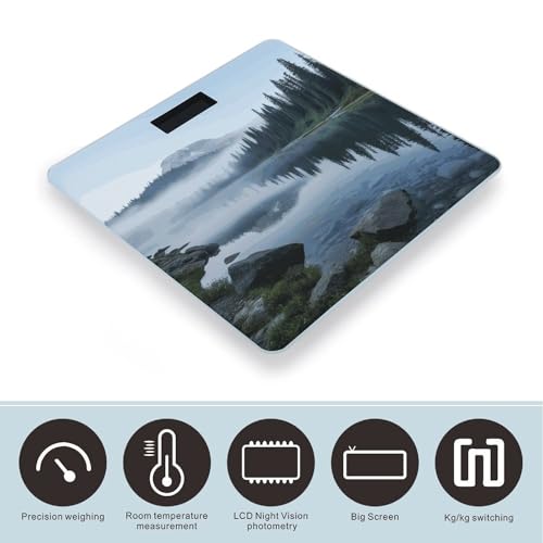 Báscula Digital de Baño Foggy Lake por Mount Rainier miniatura 3
