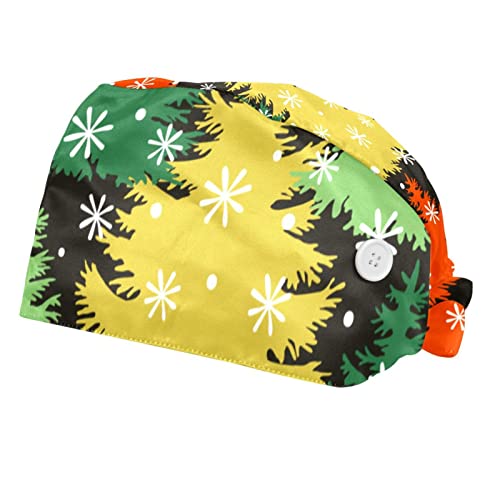 Chapeaux de Travail Arbre de Noël Casquette Unisexe Couvre-Chef Professionnel