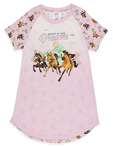 INTIMO Girls Spirit Untamed Movie Film Believe In Your Dreams Nightgown Sleep Pajama Shirt (6/6X) Pink