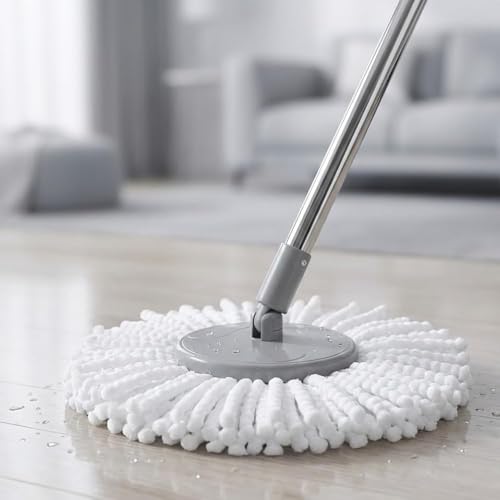 Image of Rushilwere Microfiber Spin Mop Refill for 360 Rotation Mop | Replacement Head Compatible with Most Spin Mop Sticks & Buckets | Pack of 3