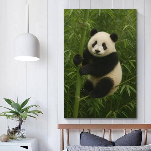 Décoration murale panda en bambou durable 60x90cm - 5