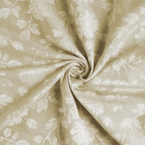 Image of haus & kinder Printed Jacquard Window Curtain 5 Feet Long Pack of 1 Window Curtain, 5 Feet Curtain for Window (Chateau Rose, Ivory Nature Design 130x152 CM)