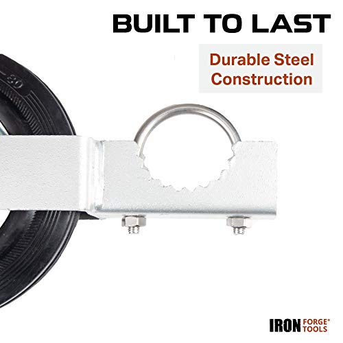 Image of Iron Forge Tools Fence Gate Wheel for Metal Swing Gates - 6 Inch Under Mount Farm Gate Wheel and Hardware, Farm Wheels for Metal Tube Gates, Caster, Support Wheels