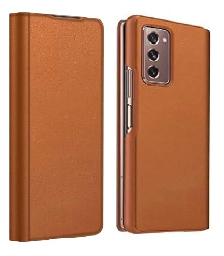 Image of WHITBULL Luxury Pattern Flip Cover Compatible for Samsung Galaxy Z Fold 7 5G (Brown)