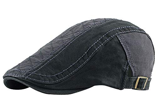 Kangqifen Mens Womens Stylish Flat Cap Cotton Adjustable,Gray